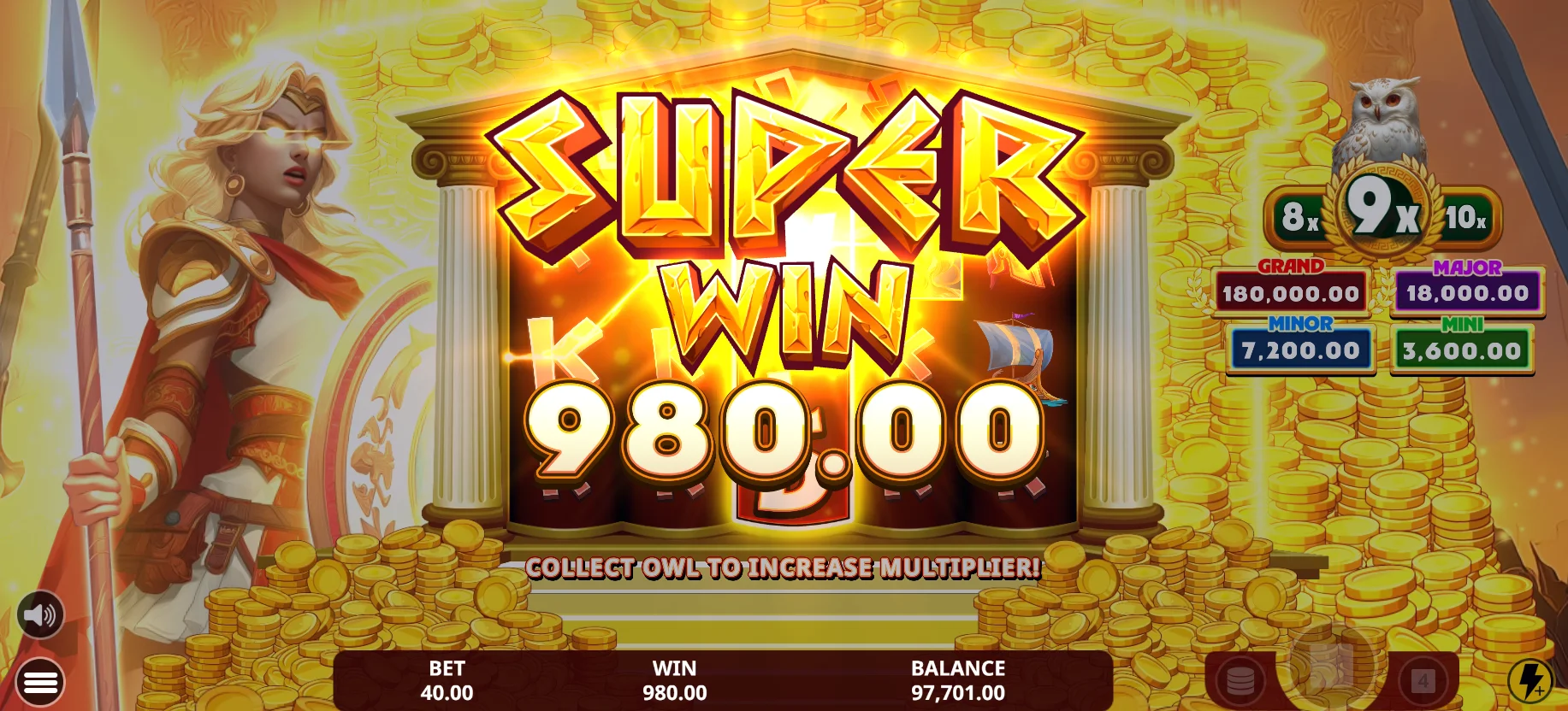Law of Athena - panalo ng Grand sa maximum multiplier